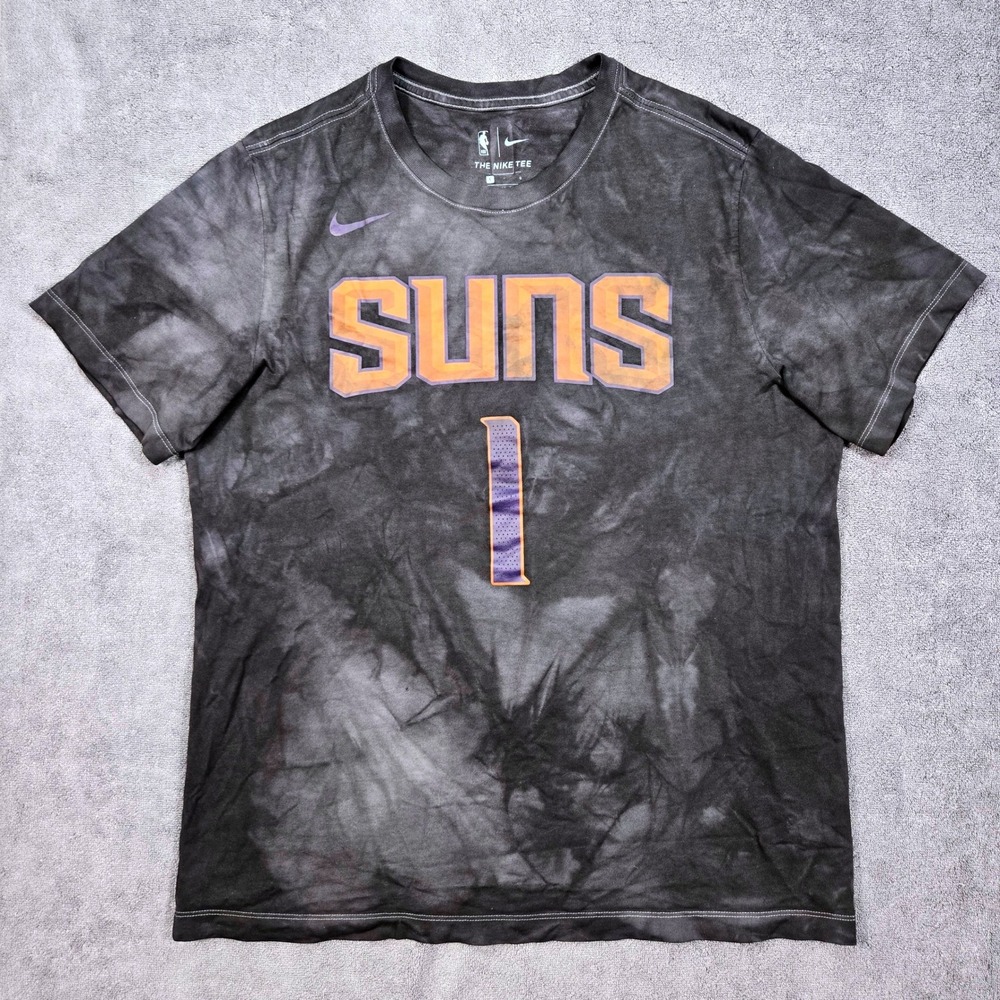 Nike Phoenix Suns Devin‎ Booker Mens Large Black Tie Dye NBA T-Shirt Good CV8548